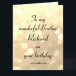 Personlig Brother Birthday Kort<br><div class="desc">Snyggt personlig födelsedagshälsningskort för broder</div>