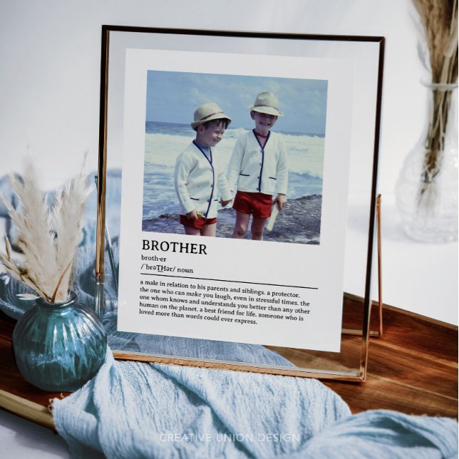 Personlig Brother Definition Quote Wall Art (gift for brother)