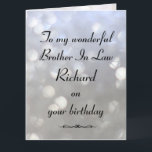 Personlig Brother in Law Birthday Kort<br><div class="desc">Snyggt personlig födelsedag för "broder in law"</div>