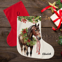 Personlig Brown Bay jul Horse Stocking