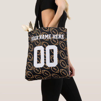 Personlig Brown Football Sports Tote Bag Tygkasse