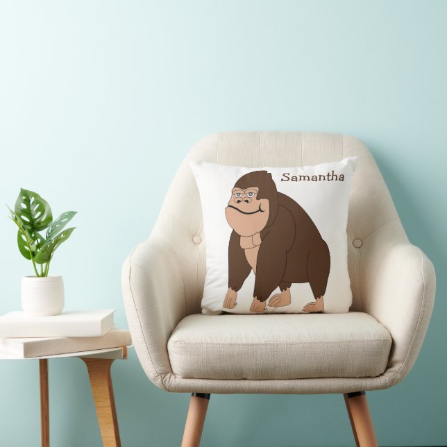 Personlig Brown Gorilla-design Kudde (Stol)