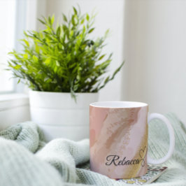 Personlig Brown & Guld Watercolor Coffee Kaffemugg