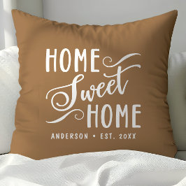 Personlig Brown Home Sweet Home Kudde