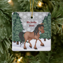 Personlig Brown Horse Winter-jul