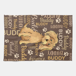 Personlig Brown Hund Kökshandduk