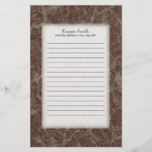 Personlig Brown och Tan Lining Stationery Brevpapper