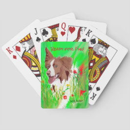 Personlig Brown och White Gräns Collie Casinokort