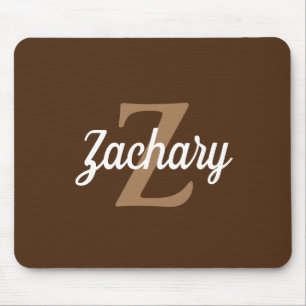 Personlig Brown Tan Retro Monogram Musmatta