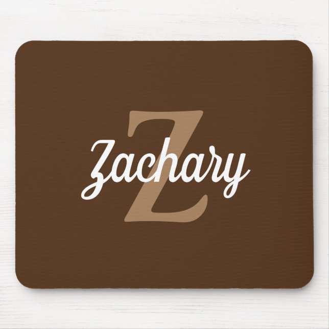 Personlig Brown Tan Retro Monogram Musmatta (Framsidan)