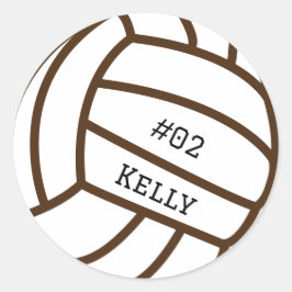 Personlig Brown Volleyball Stickers Runt Klistermärke