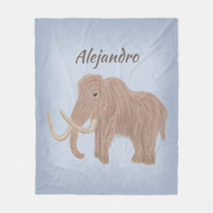 Personlig Brown Wooly Mammoth Illustration Fleecefilt