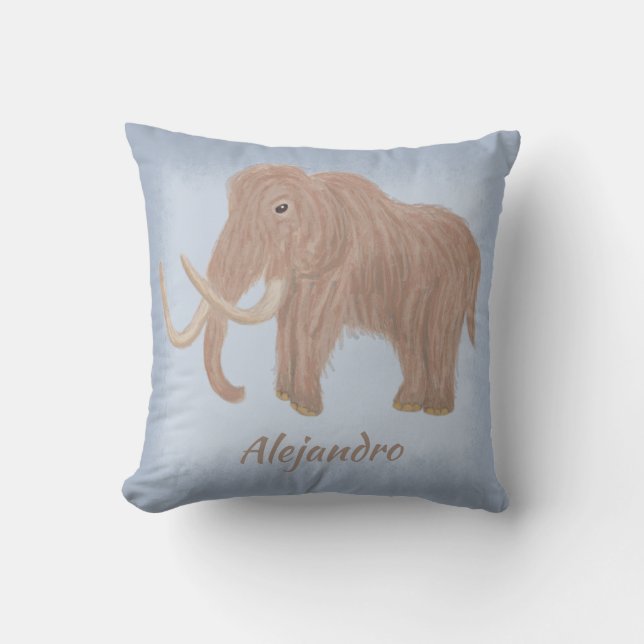 Personlig Brown Wooly Mammoth Illustration Kudde (Framsida)