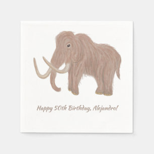 Personlig Brown Wooly Mammoth Party Pappersservett