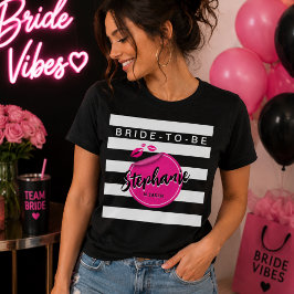 Personlig Brud-Att-Bli Glam Sistbilsfest T-Shirt