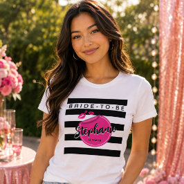 Personlig Brud-Att-Bli Glam Sistbilsfest T-Shirt