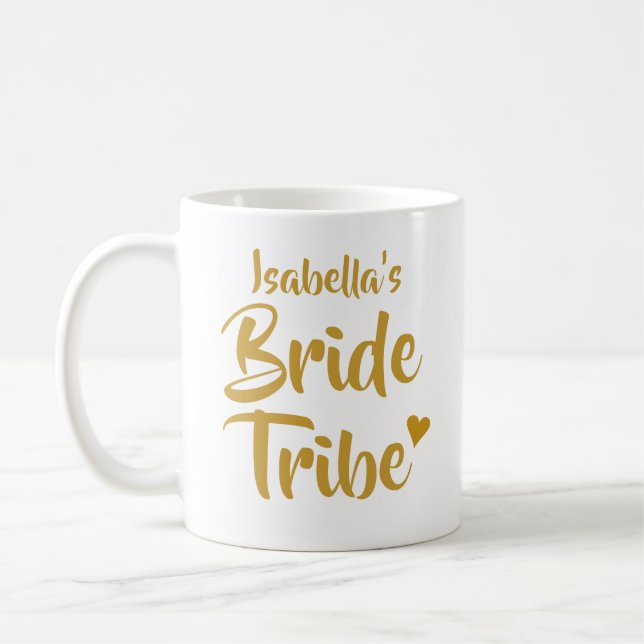 Personlig Brud Tribe Guldhjärta Kaffemugg (Vänster)
