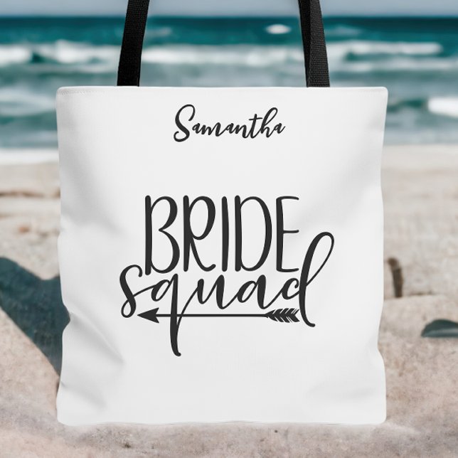 Personlig brudklan tygkasse (Personalized Bride Squad Tote Bag)