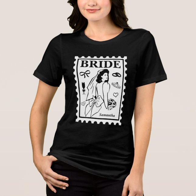 Personlig brudstämpel t shirt (Framsida)