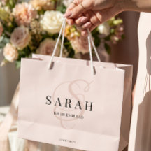 Personlig brudtärna med rosa monogram