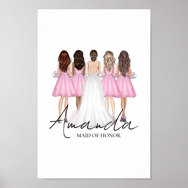 Personlig Brudtjänst Anpassad Namn Väggkonst (Framsidan)