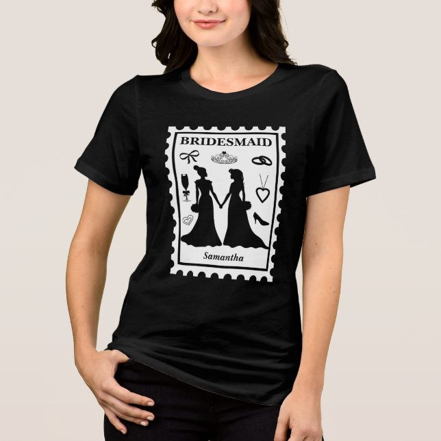 Personlig Brudtjänststämpel T Shirt (Framsida)