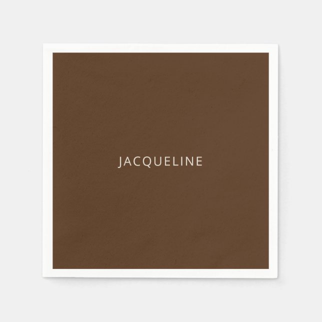 Personlig Brun Bröllopsdusch Pappersservett (Framsidan)
