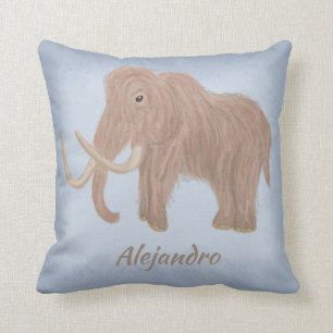 Personlig Brun gul mammoth-illustration Kudde