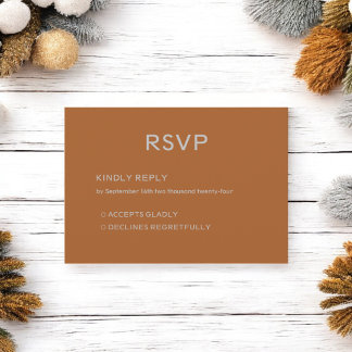 Personlig Brun höstbröllopsinbjudan OSA Kort