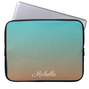 Personlig brun och blå ombre laptop fodral