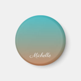 Personlig brun och blå ombre magnet