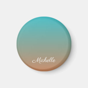 Personlig brun och blå ombre magnet
