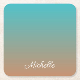 Personlig brun och blå ombre underlägg papper kvadrat