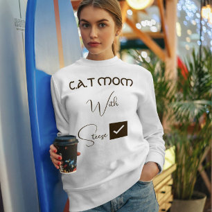 Personlig Brun Skrift Rolig Kattmamma för Kalledes T Shirt