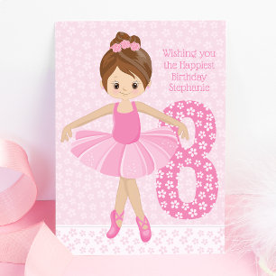 Personlig Brunette Ballerina Birthday Kort