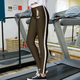 Personlig Brunt Namn Söt Siamese Katt Husdjur Foto Leggings