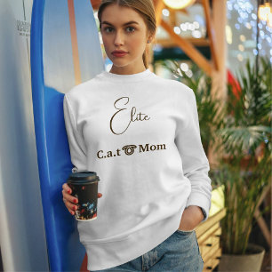 Personlig Brunt Skript Kattmamma Vit för Kattälska T Shirt
