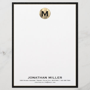 Personlig Brushed Guld Monogram Letterhead Brevhuvud