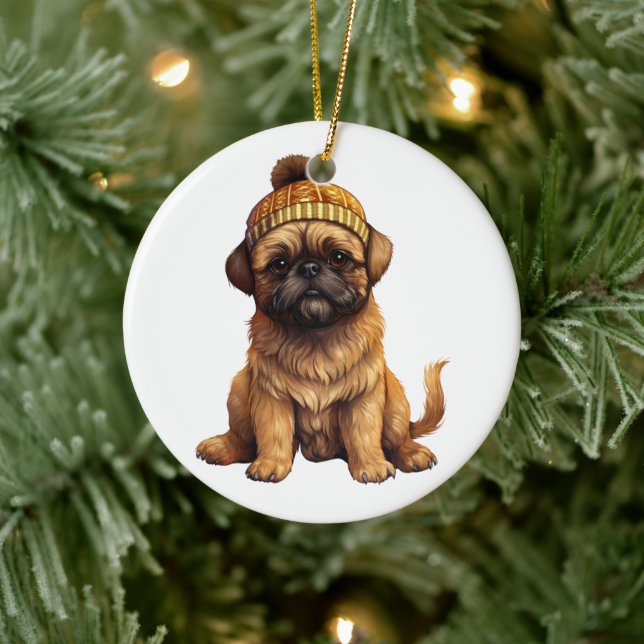 Personlig Brussels Griffon Hund Julgransprydnad Keramik (Träd)