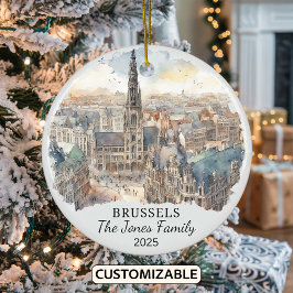 Personlig Bryssel Ornament, Belgien Gift Julgransprydnad Keramik