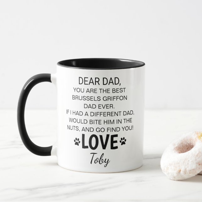 Personlig Brysselgriffon Pappa Mugg (Med munk)