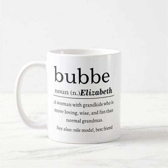 Personlig Bubbe-definition Kaffemugg (Vänster)