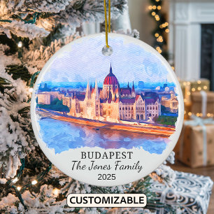 Personlig Budapest Ornament, Ungern Julgransprydnad Keramik