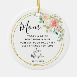 Personlig Budens mamma Blommigt Gift Julgransprydnad Keramik