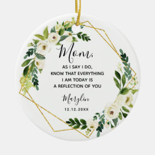Personlig Budens mamma Blommigt Gift Julgransprydnad Keramik