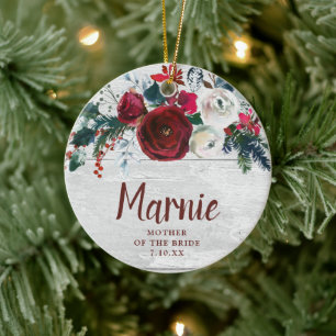 Personlig Budens mamma, Blommigtar under julen Julgransprydnad Keramik