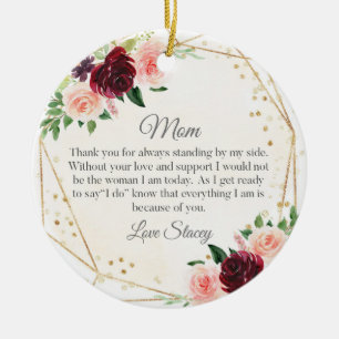 Personlig Budens mamma Ornament, Bröllop Julgransprydnad Keramik
