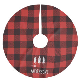 Personlig Buffalo Plaid Rustic Land Julgransmatta Borstad Polyester