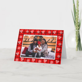 Personlig Buffalo Play Snowflake Family Photo Helgkort