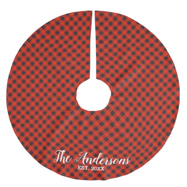 Personlig Buffalo Play Träd Skirt Julgransmatta Borstad Polyester (Framsidan)